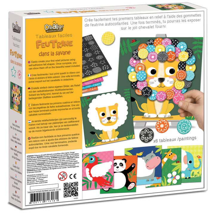 Créa Lign' - Vendita all'ingrosso Kit per lavoretti fai da te - Bambini - Feltro «Nella savana»1