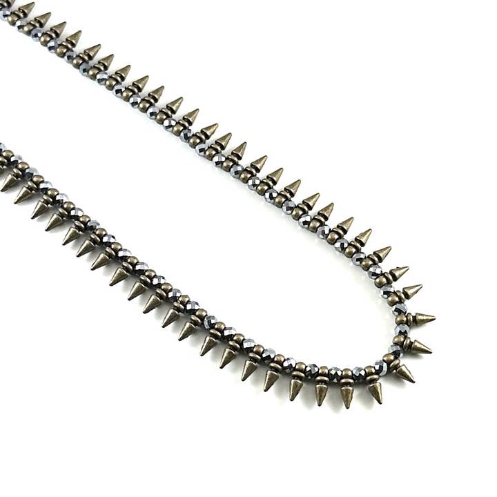 Mini Spike Necklace for wholesale by Crunchy Diva Designs