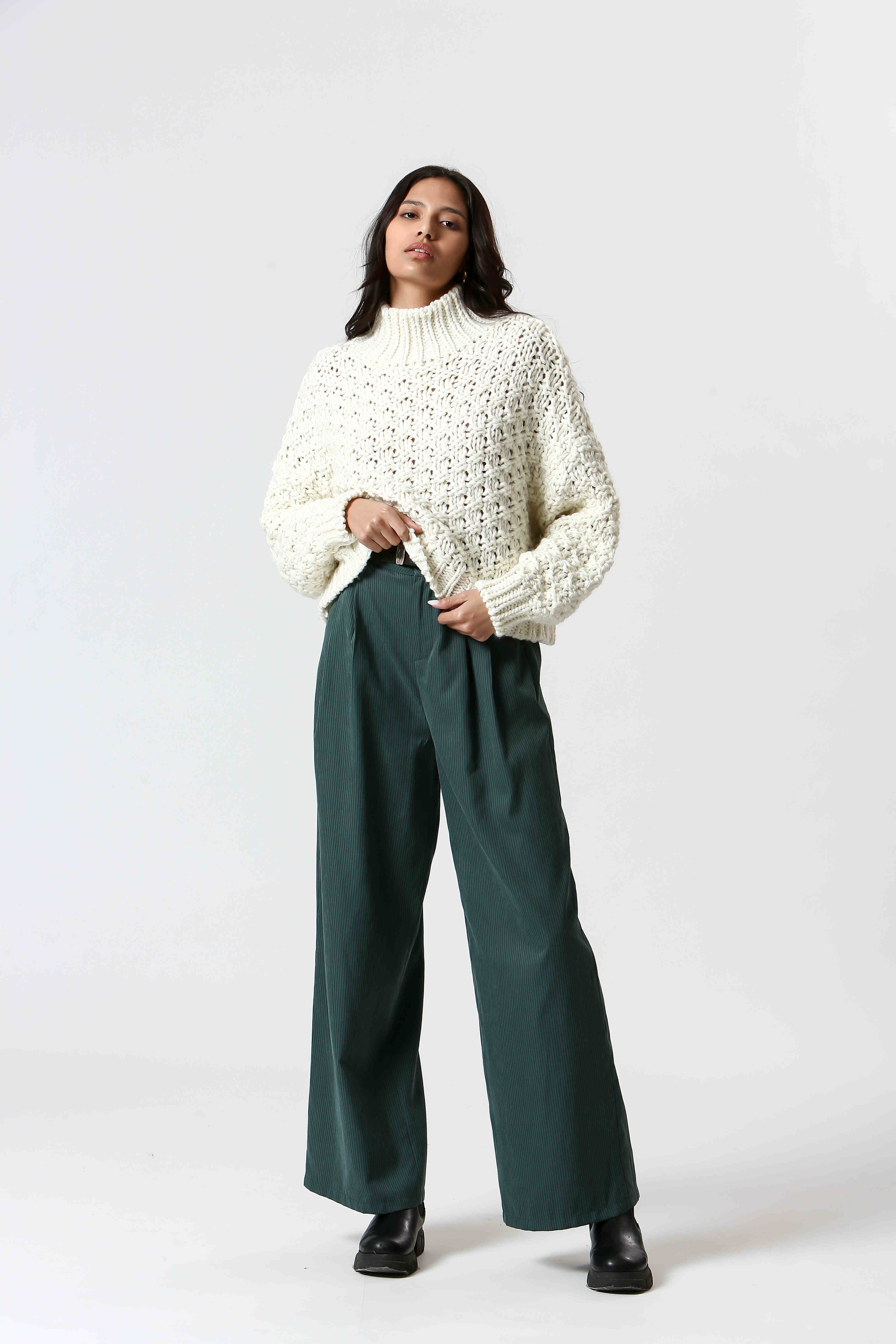 The Korner - USA - Venta al por mayor Jersey de punto - Mujer - T24203346 - Jersey de punto con cuello alto para mujer3