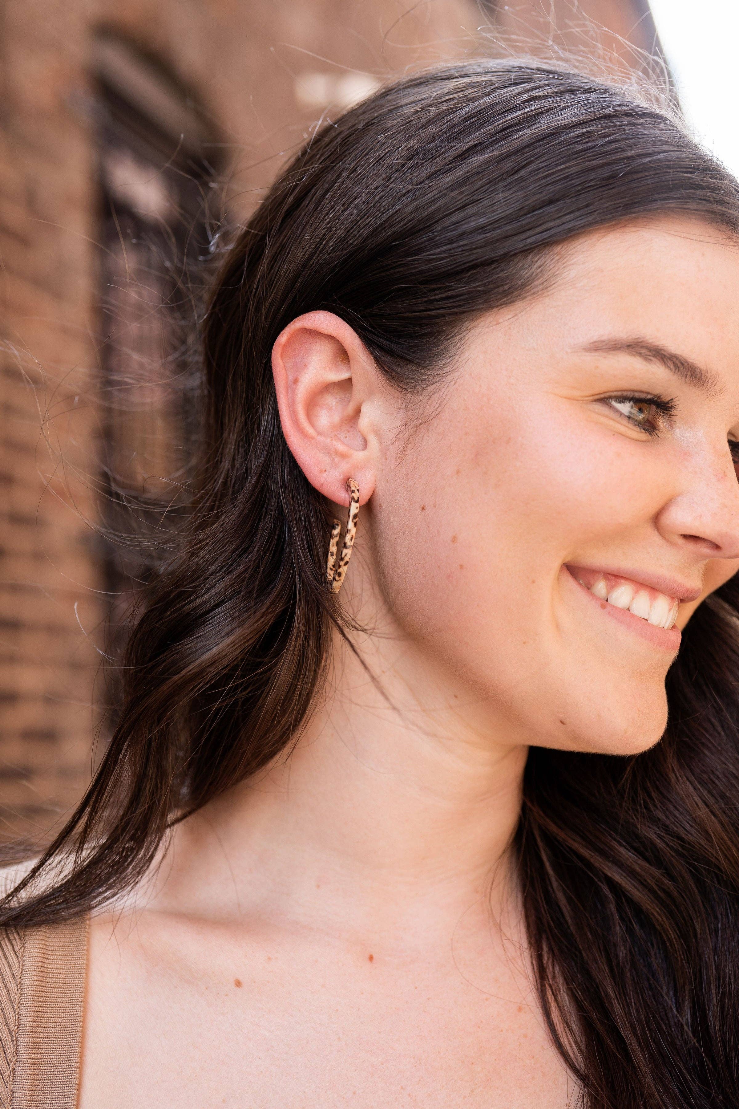 Spiffy & Splendid - Wholesale Oorringen - Camy Hoops - Bruine Stip // Sieraden, Oorbellen, Herfst9