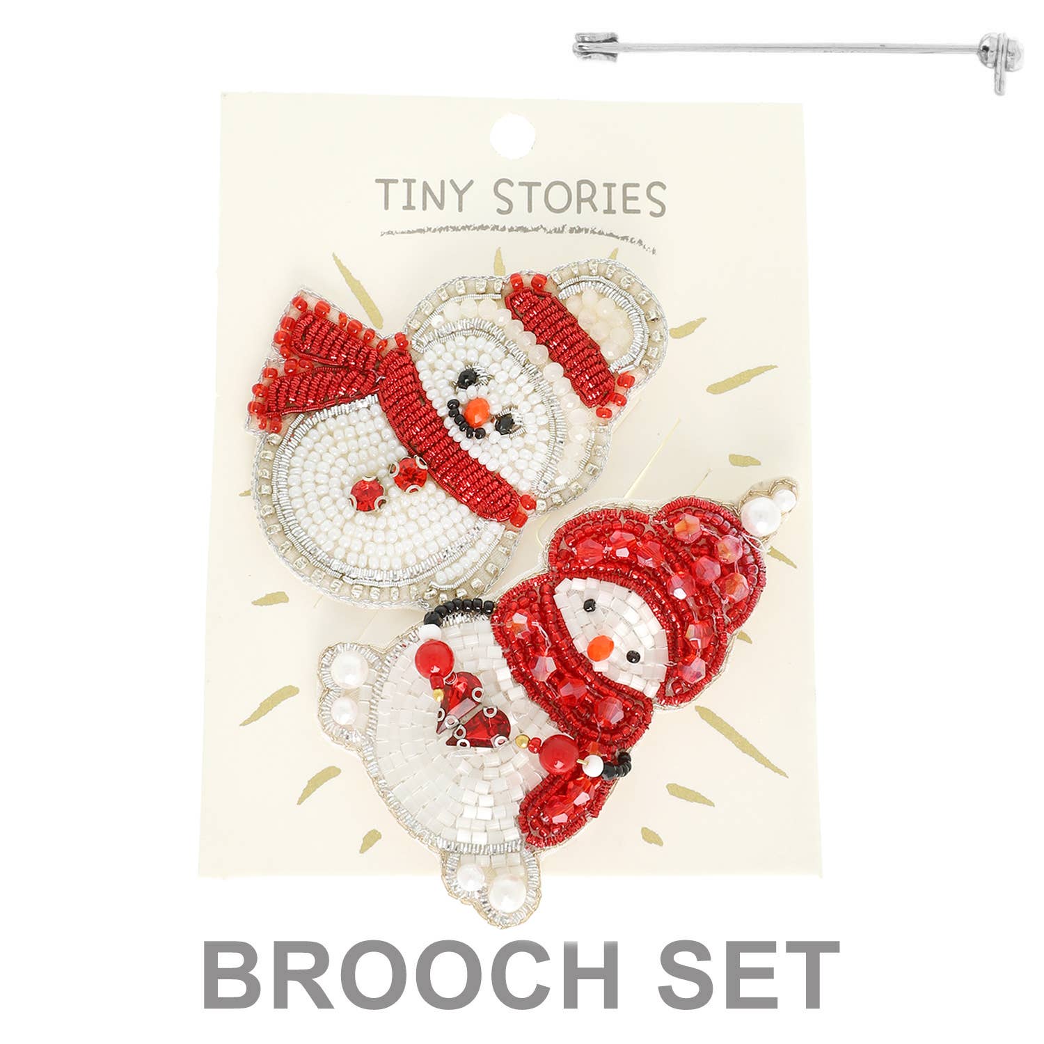SP Sophia Collection - Wholesale Brooch - 2pk Christmas Theme Jeweled Brooch Set 1