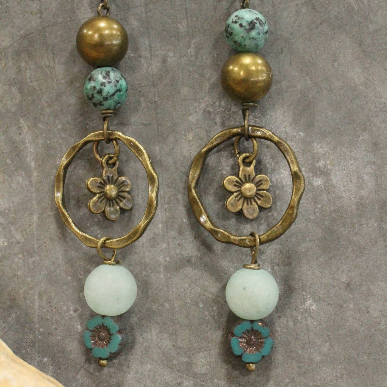 The Primitive Peddler, Inc. - Wholesale Dangle Earrings - Filigree Bronze & Czech Glass Dangle Earrings4