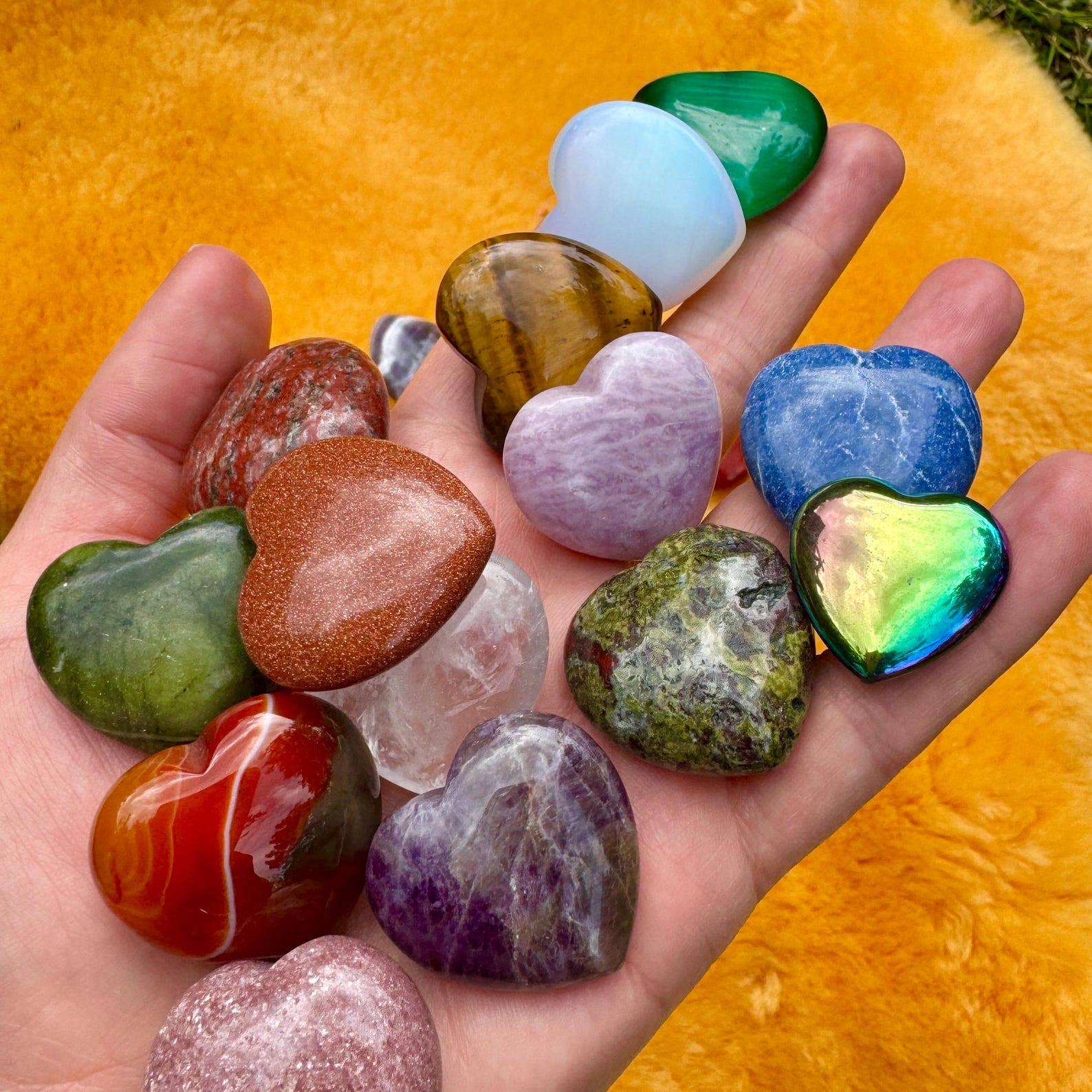 Elf Kendal Hippies - Vendita all'ingrosso Pietra/cristallo spirituale - Cuore di cristallo 30mm cuore di pietra preziosa cuori di pietra mista di Elf5