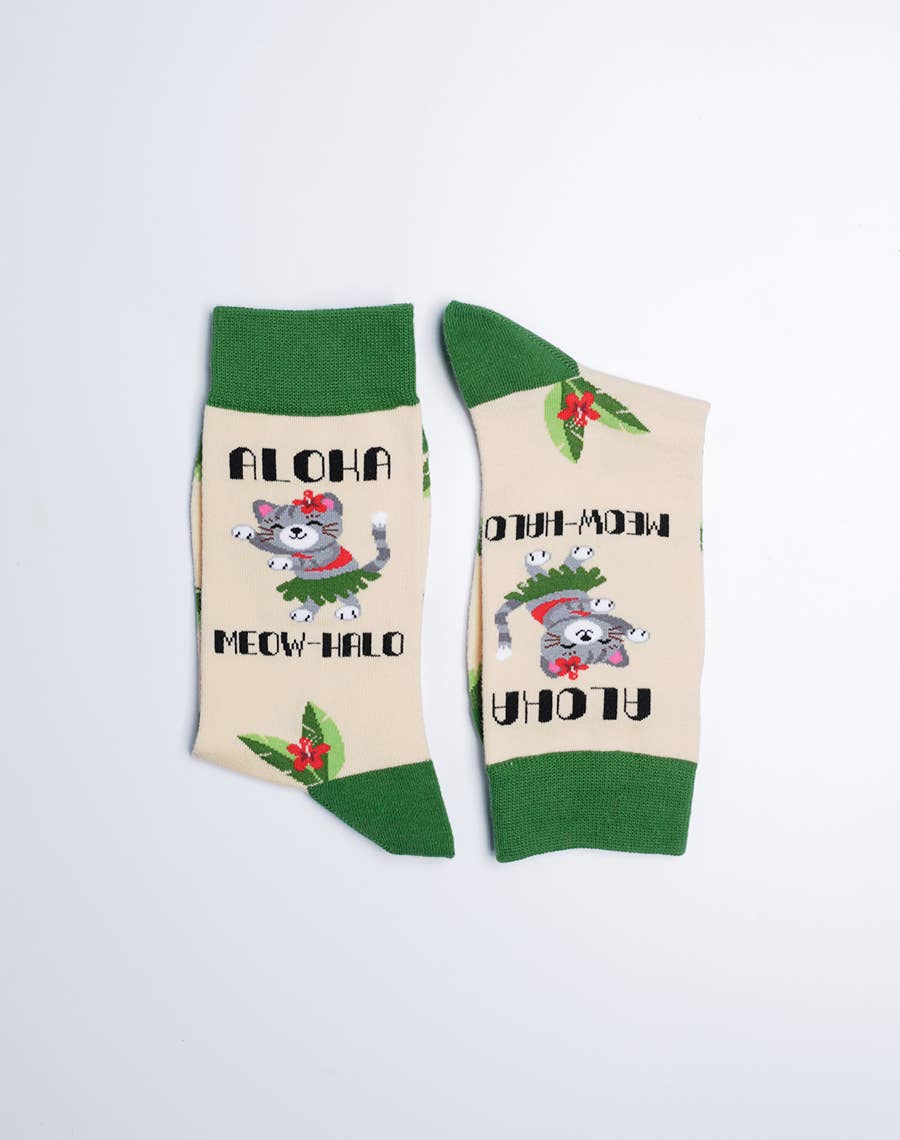 Just Fun Socks - Vente Chaussettes – femme - Chaussettes Aloha Meowhalo Cat Crew pour femmes4