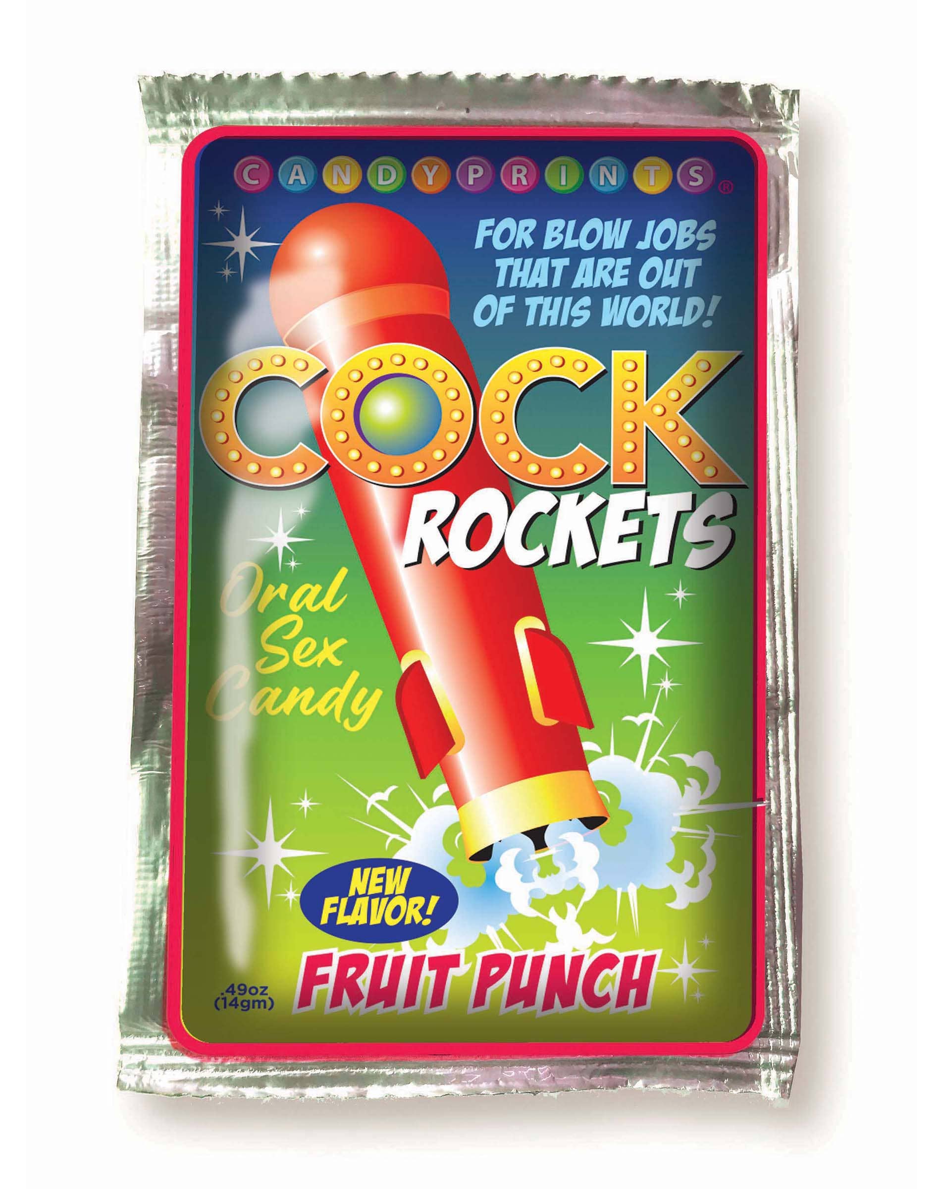 Little Genie Productions - Vente Sex toys - Bonbons Cock Rockets pour sexe oral, présentoir de 36 pièces saveur punch aux fruits, pomme verte et orange🍹🍏🍊2