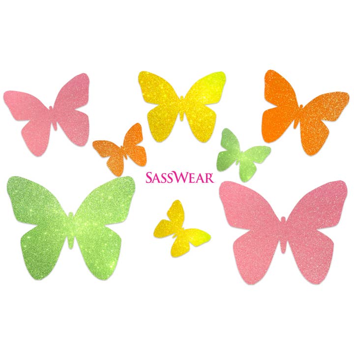 Sasswear – wholesale Tillfällig tatuering – Butterfly Neon Glow Kroppsklistermärken-Mini