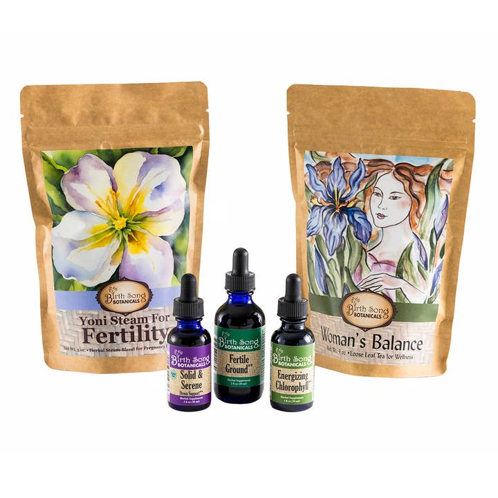 Conjunto de Presentes de Ervas Deluxe Fertilidade e Conceição por atacado de Birth Song Botanicals Co.