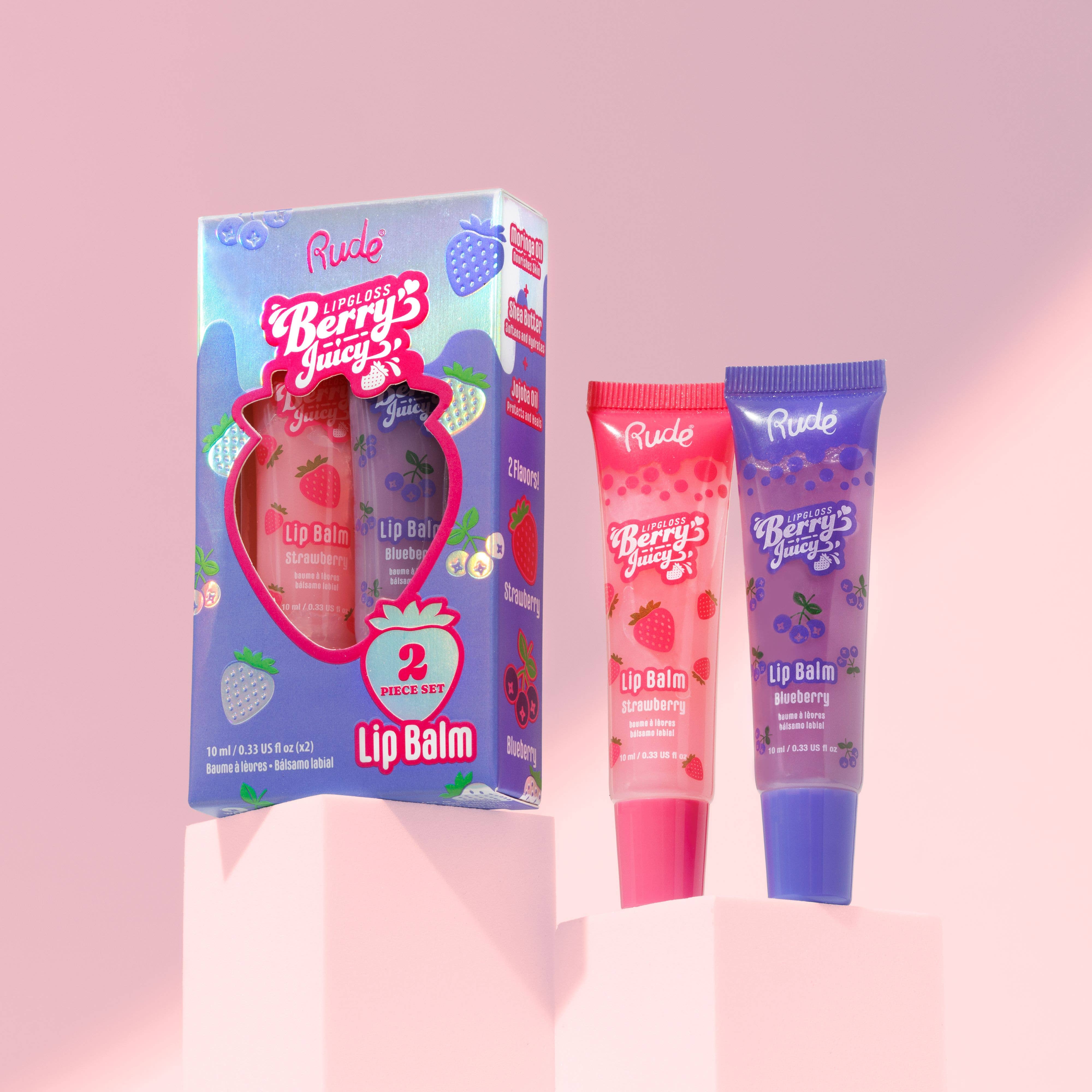 Rude Cosmetics - Wholesale Lip Balm - Berry Juicy Lip Balm Duo Set0