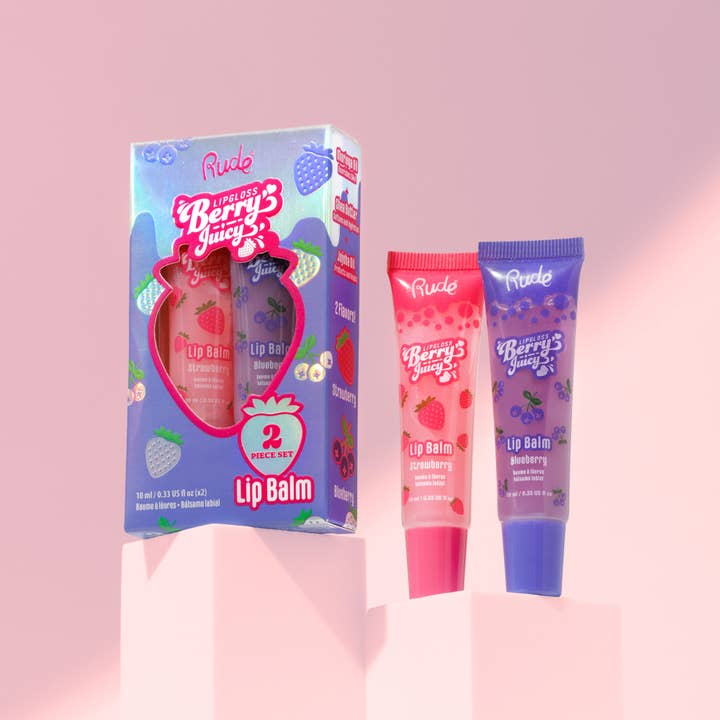 Rude Cosmetics - Wholesale Lip Balm - Berry Juicy Lip Balm Duo Set