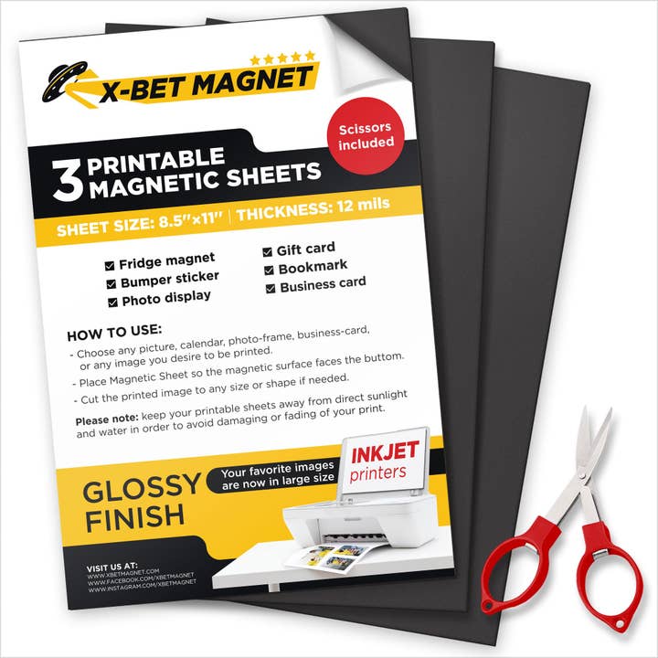 3 fogli magnetici stampabili lucidi per la vendita all'ingrosso da parte di X-bet MAGNET