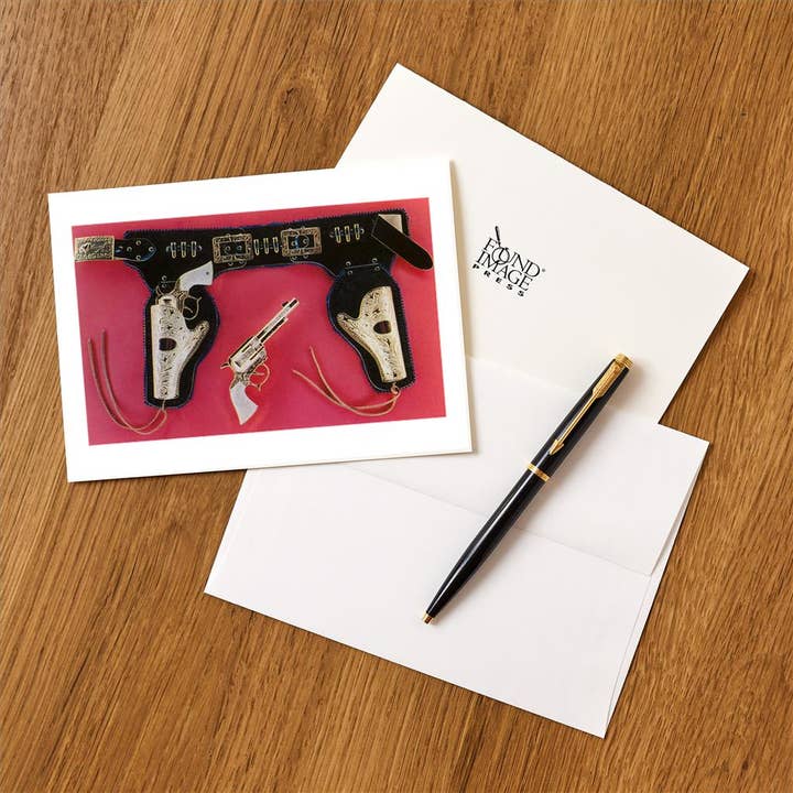 Found Image Press - Wholesale Stationery/Notecard Set - Greeting Card NP-155 Toy Guns and Holster1