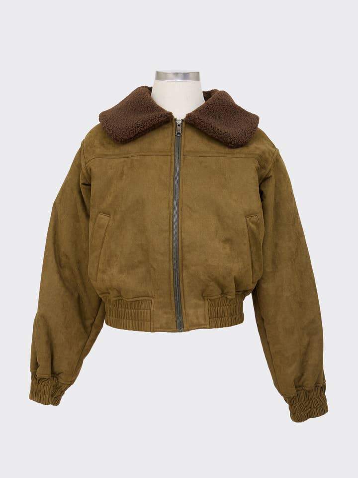 TEDDY LINED ZIP-UP BOMBER JACKET for wholesale by Moon River