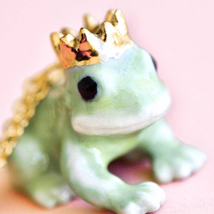 Camp Hollow Porcelain Animal Treasures - Wholesale Halskettinghanger - Frog Prince ketting2