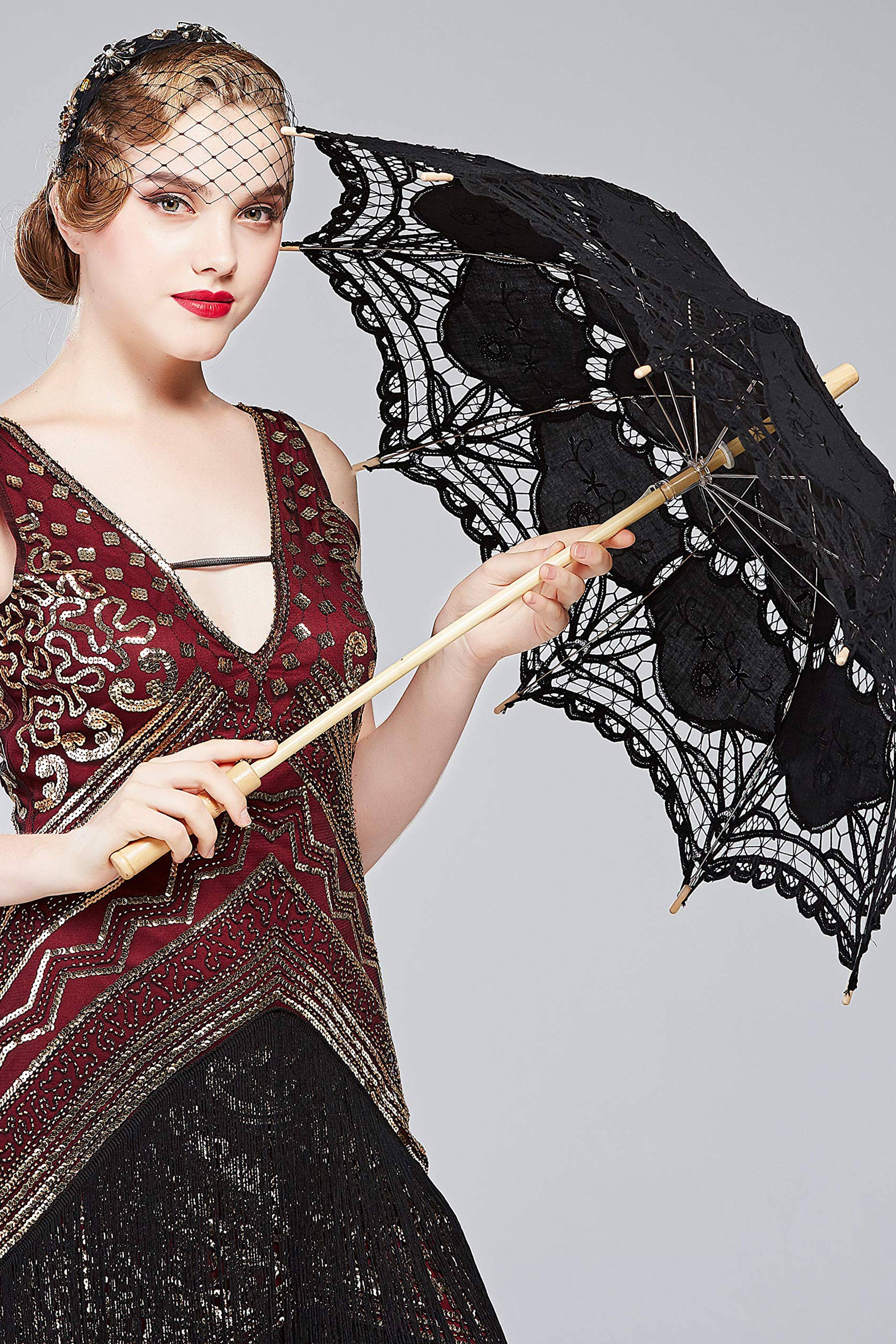 BABEYOND – wholesale Umbrella – Women's – 1920s Vintage Lace Umbrella Parasol5