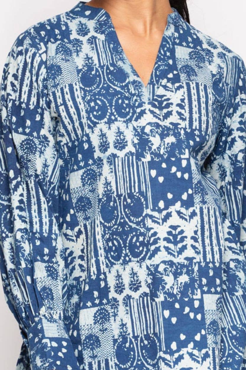 Sevya Handmade - Vendita all'ingrosso Tunica - Donna - Tuniche con Stampa a Blocchi Jaya6