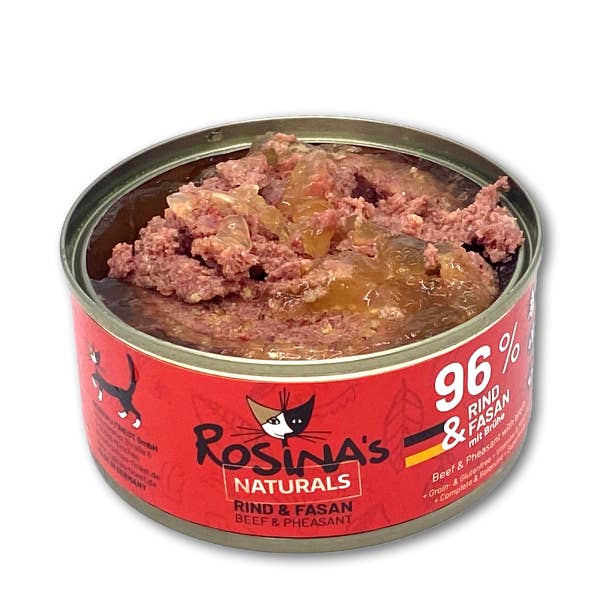 ROSINAs FINEST GmbH - Venta al por mayor Comida - Gatos - carne de vacuno y faisán, lata de 6 x 100 g