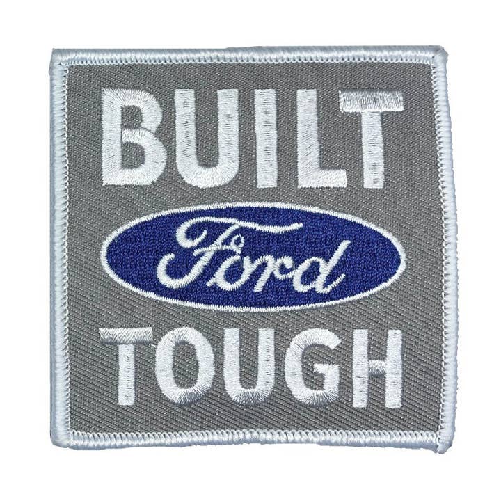 Patch - Ford Built Tough - White for wholesale by Detroit Shirt Co.