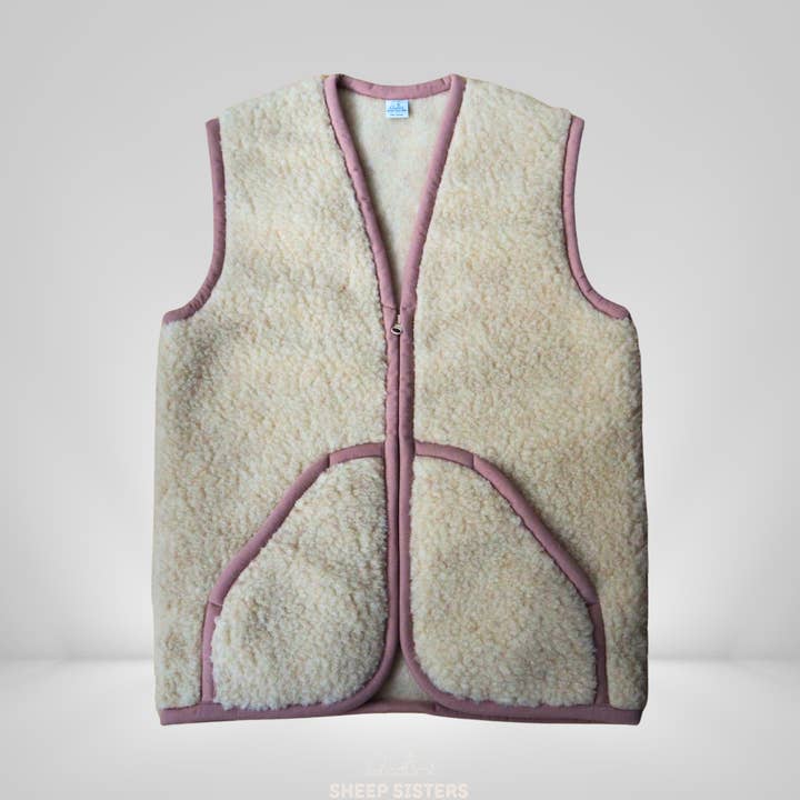Nimbus Wool Vest Beige for wholesale by Sheep Sisters