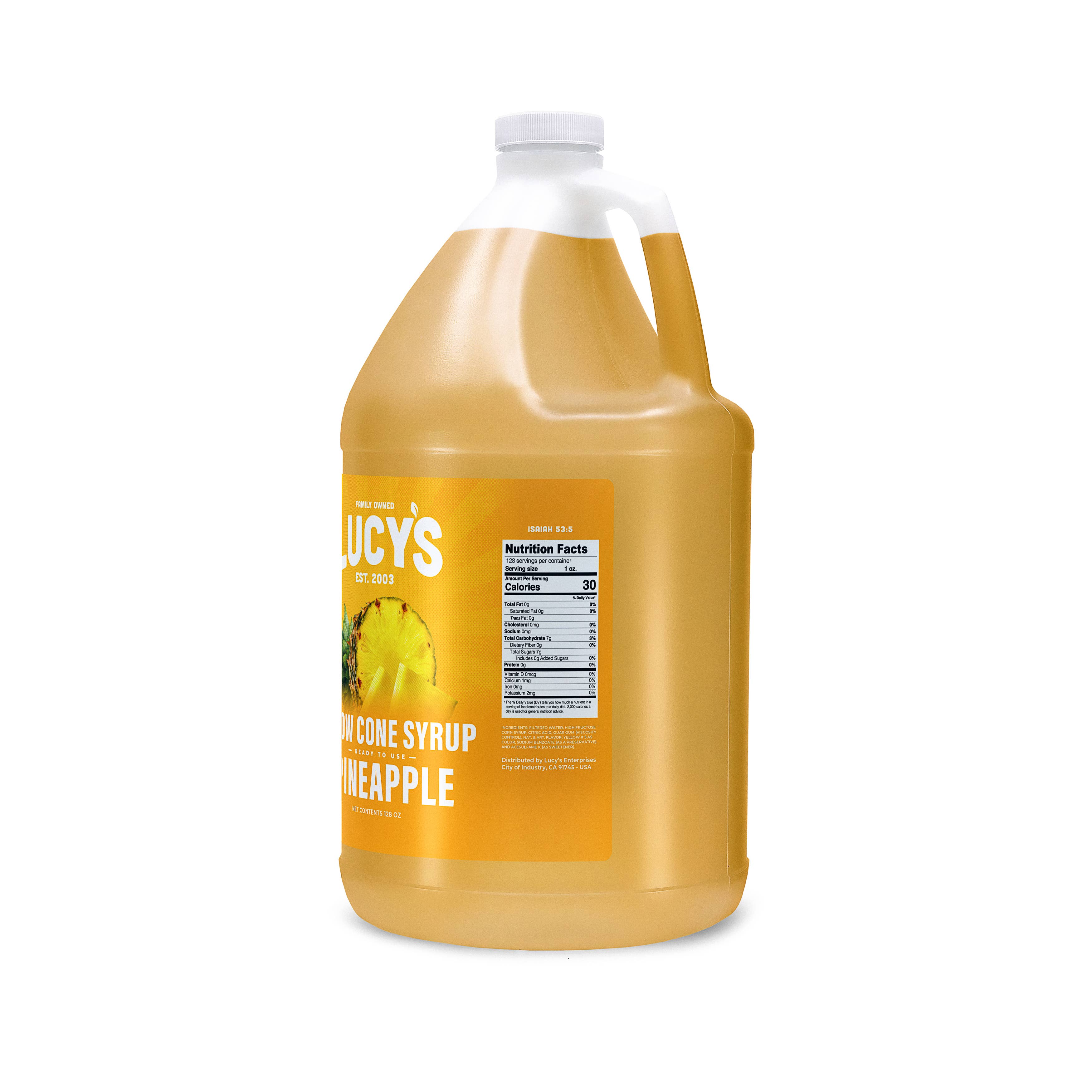 Lucy's - Wholesale Flavored Syrup - Pineapple Snow Cone Syrup - 128oz1