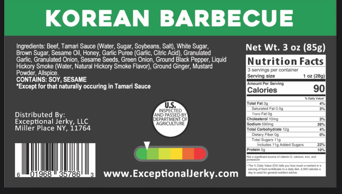 Exceptional Jerky LLC - Wholesale Jerky - Korean BBQ 2
