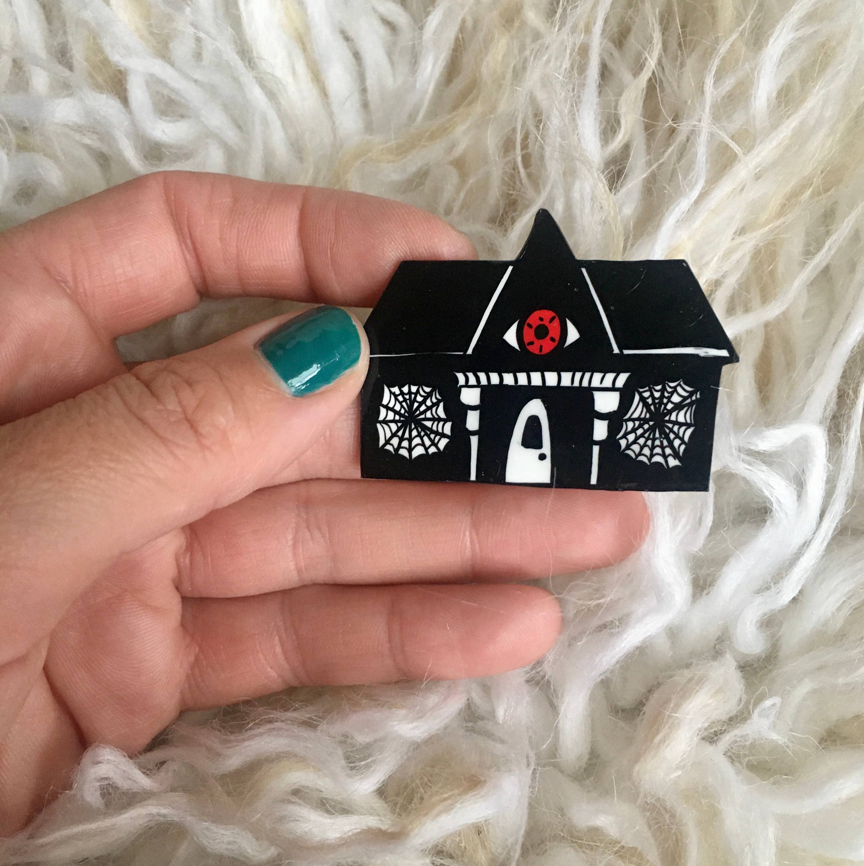 Midge Blitz - Wholesale Brooch - All Seeing Spiderweb House Handmade Brooch1