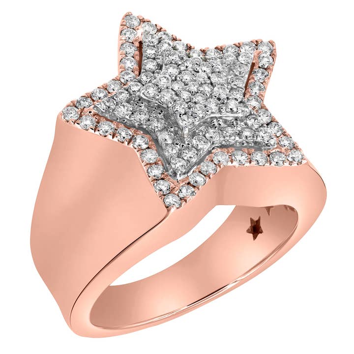 Star Studded Bling 14K Rose Gold 3 Layered Star Ring - 1.88 Ct and other Purchase Wholesale bling rings. Free Returns & Net 60 Terms on Faire trending on Faire.