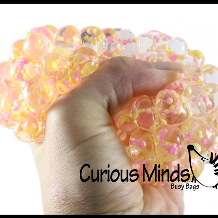 Curious Minds Toys – Engroshandel Fidget - Børn – 1 Konfetti Gel Fyldt Mesh Net Blob Ball - Squishy Fidget7