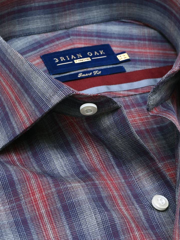 Grey Check Dress Shirt for wholesale by Brian Oak Limited