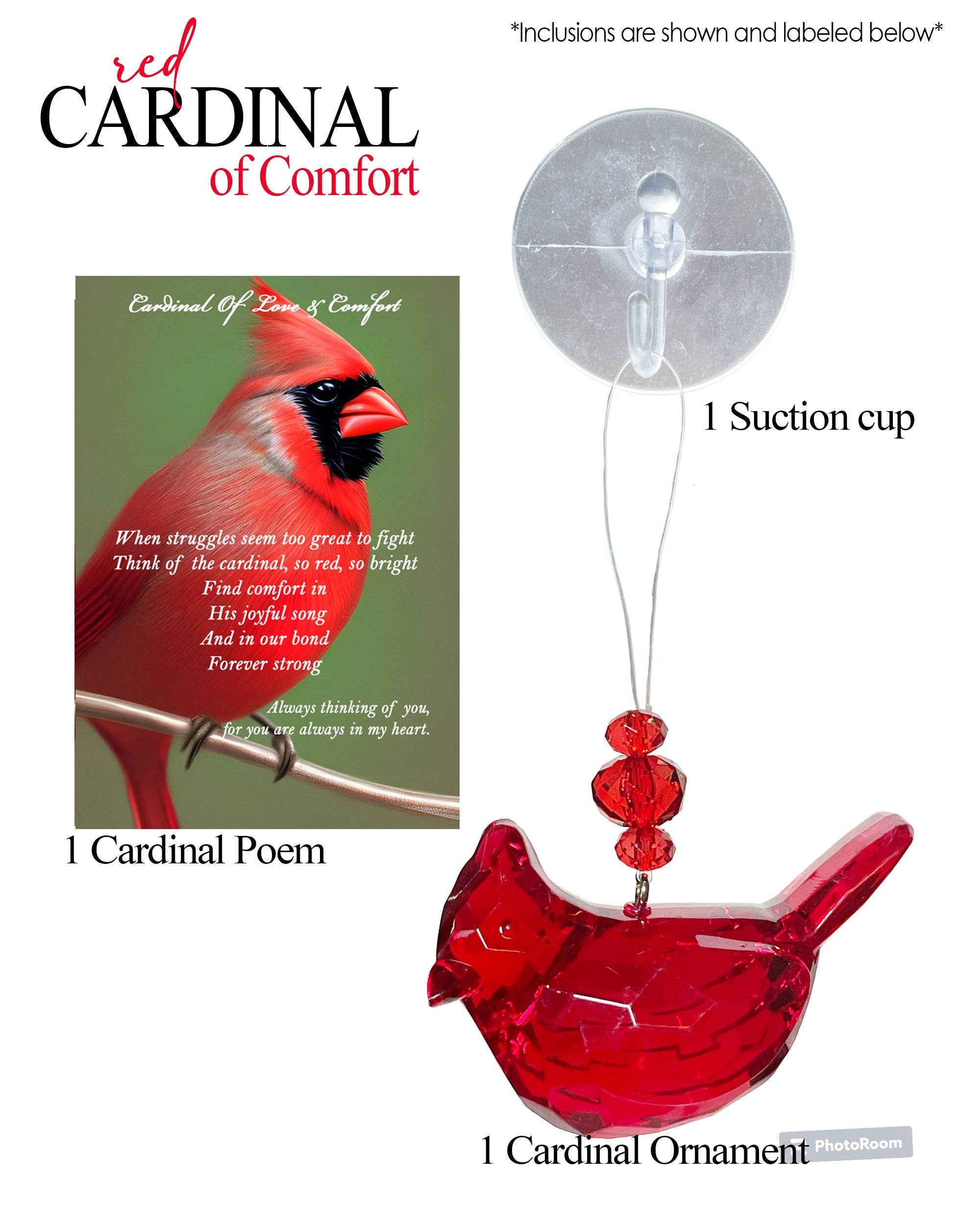 Elskandi - Wholesale Ornament - Cardinal Ornament - Love & Comfort Sympathy3