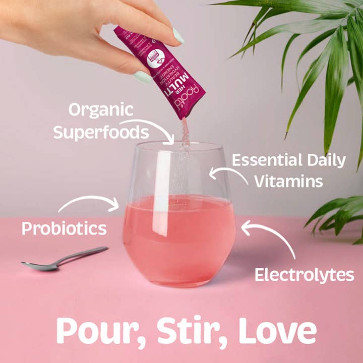 Root'd - Wholesale Powdered Health Drink - Her MULTI - Essential Vitamins + Hydration For Women - 9ct
