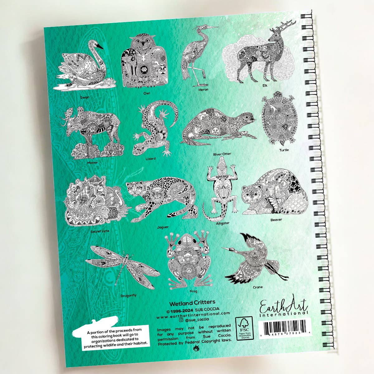 EarthArt International - Wholesale Kleurboek - Volwassene - Wetland Critters kleurboek1