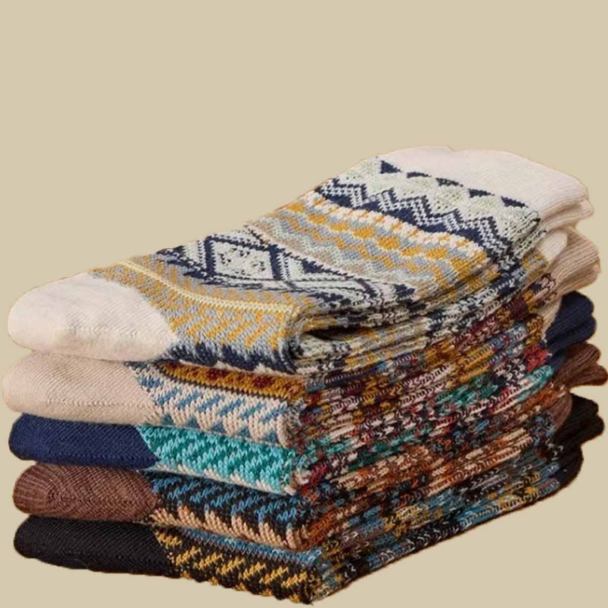 NINEXIS - Vente Chaussettes – unisexe - CWMS03047_CHAUSSETTES HOMME VINTAGE ETHNIQUES EN COTON5