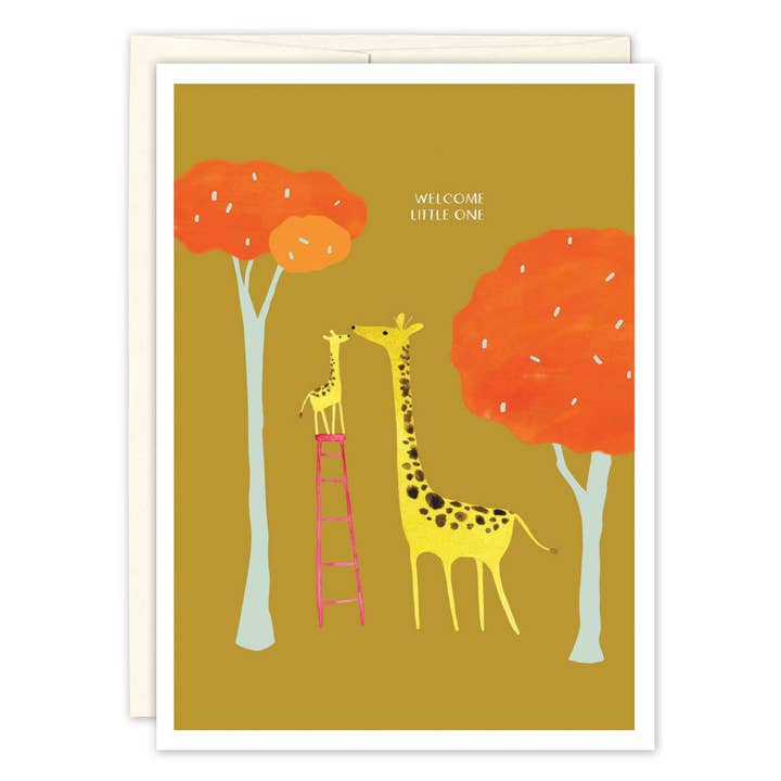 Giraffes New Baby Card for wholesale by Biely & Shoaf