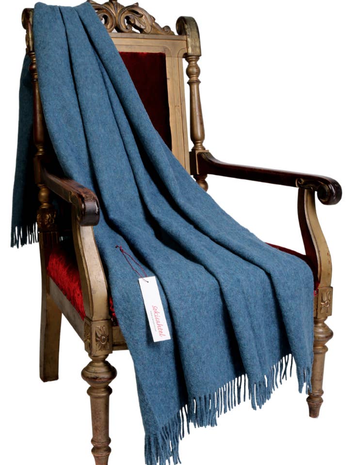 Laine d'alpaga vert bleuté grand carreau pour la vente par Sokisahtel I BestSockDrawer