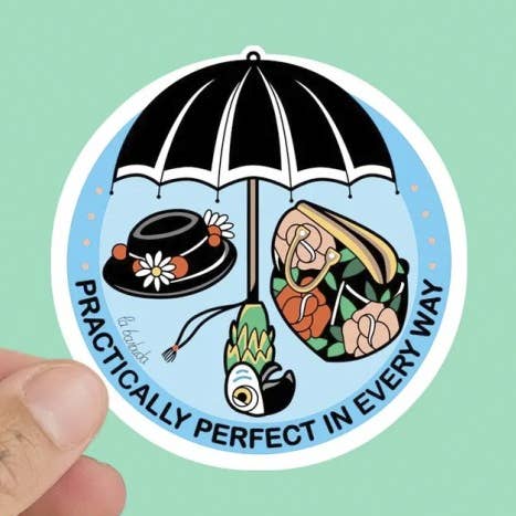 Practically Perfect Sticker for wholesale by La Barbuda - No U.S. custom fees
