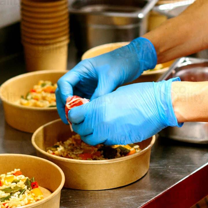 EcoQuality - Wholesale Cleaning Gloves - Small Blue Nitrile Exam Gloves, Disposable, Latex Rubber4