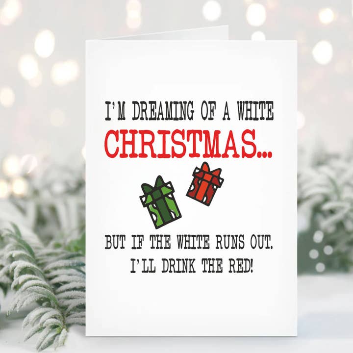 Carte de Noël Cheeky Chops - Motif Houx pour la vente par Cheeky Chops Cards & Wanky Candles