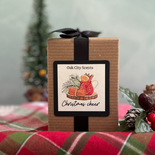 Oak City Scents - Wholesale Jar/Filled Candle - 3x3 Gift Boxed Christmas Cheer Holiday Candle0