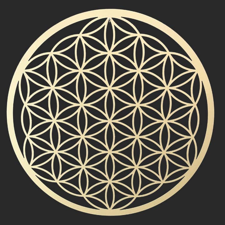 Metal wall decoration - flower of life - gold coated - 75cm for wholesale by Dit Pracht