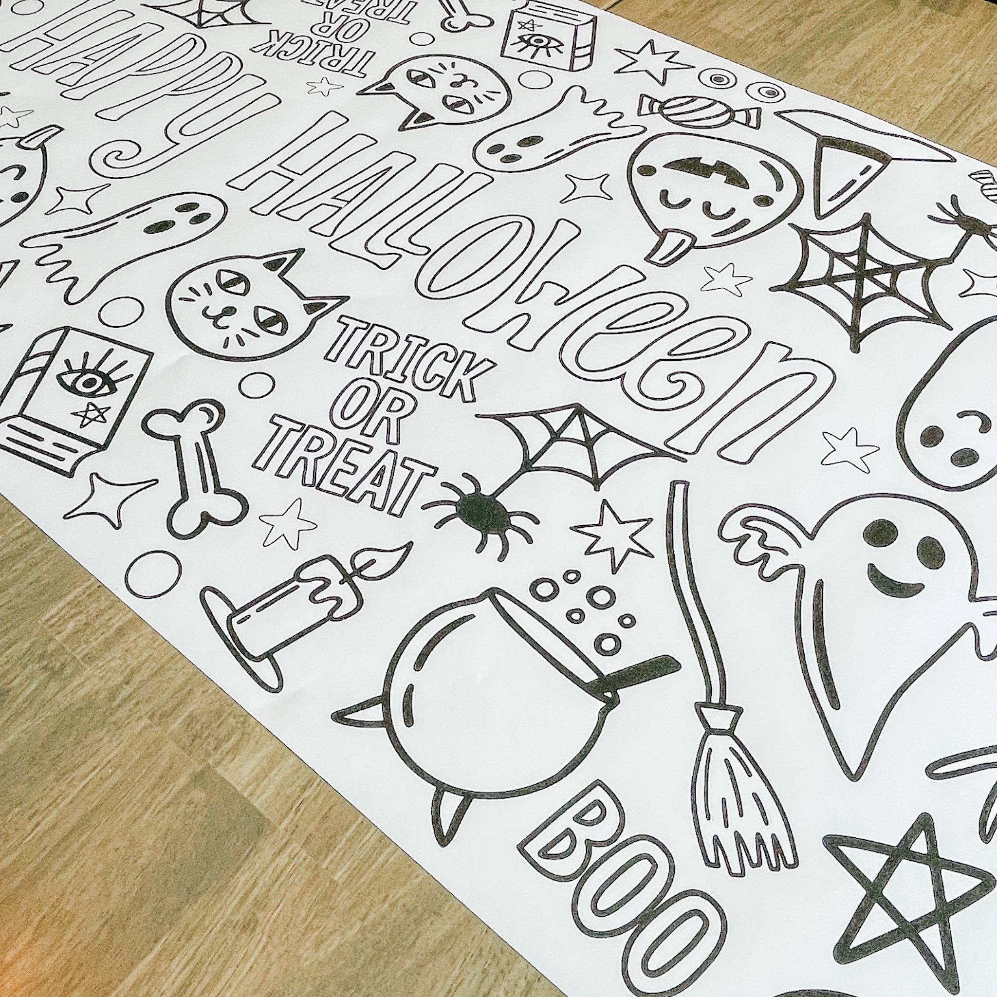 Party in a pinch - Vente Nappe à colorier – enfant et bébé - chemin de table à colorier Halloween Spooky | Joyeux Halloween6