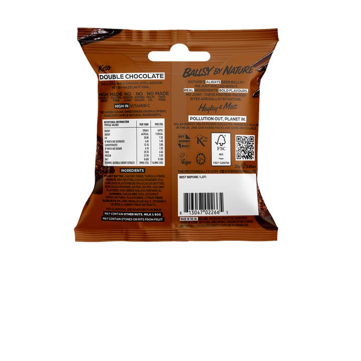 The Protein Ball Co - Wholesale Snack Bar - DOUBLE CHOCOLATE - Low Sugar - Keto Ball Snack 20 x 25g1