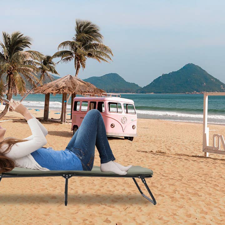 39F Inc. - Wholesale Bed - 5-Angle Adjustable Folding Camping Cot with Cushion&Carrybag2