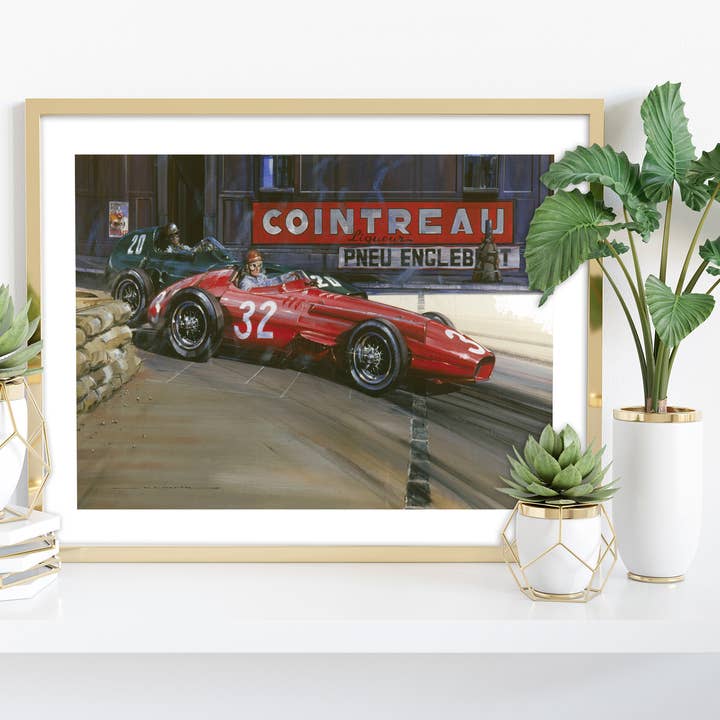 Green 20 Race Car, Red 32 Race Car, Cointreau - Art Print for wholesale by Star Editions