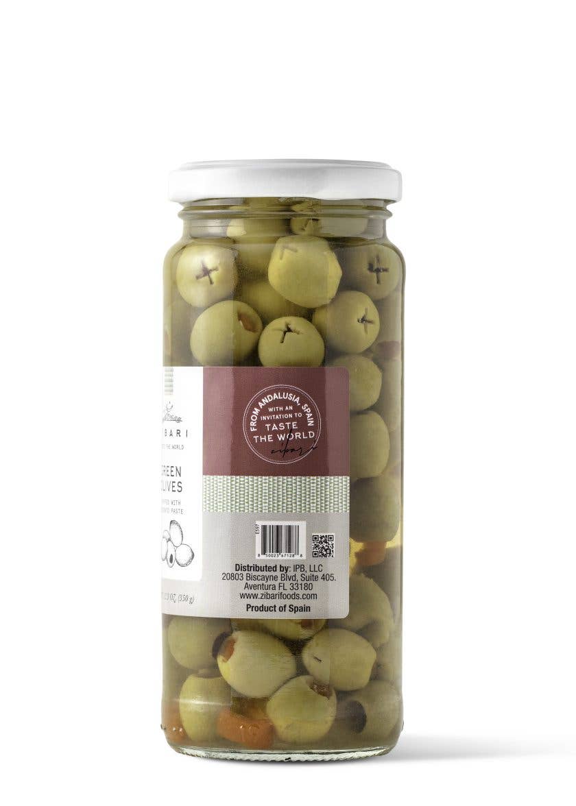 Zibari Foods - Wholesale Olives - Green Olives Stuffed With Pimiento Paste2