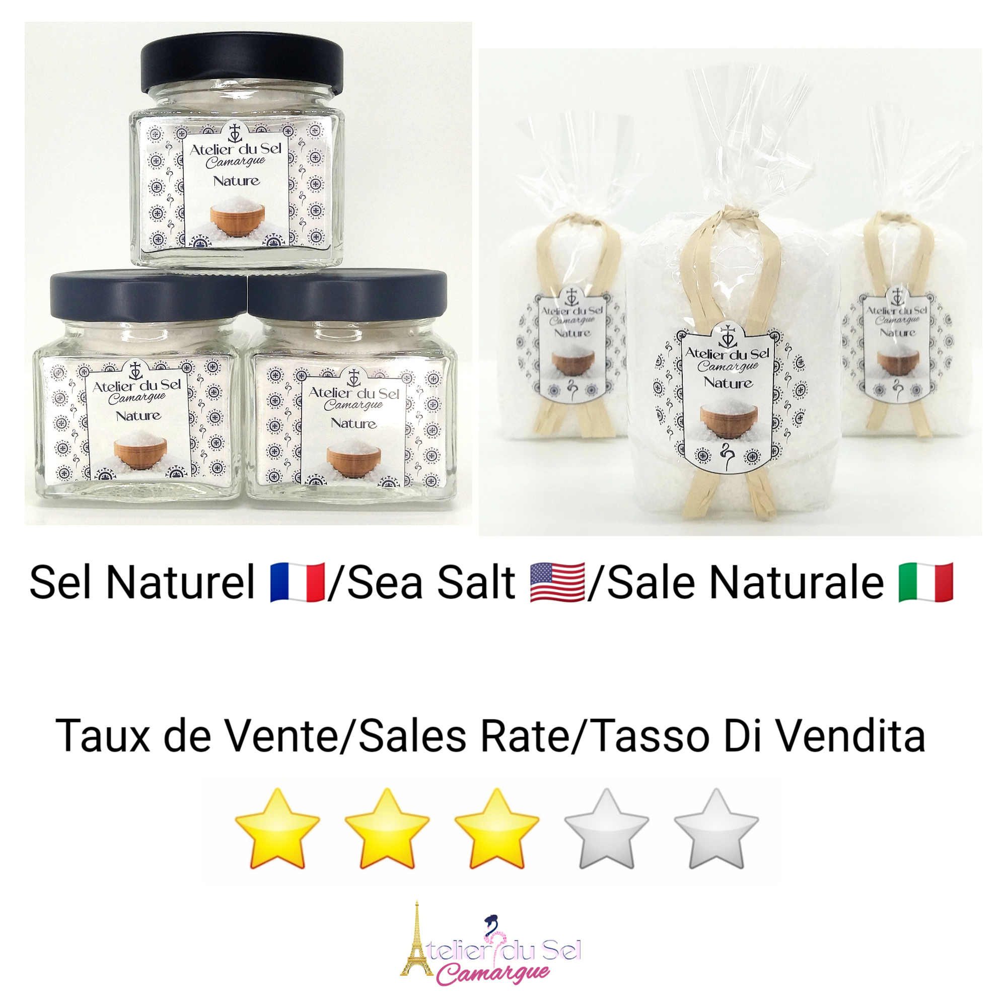 Atelier du Sel Camargue – Sal por atacado – Sal natural de Camarga - 300 g2