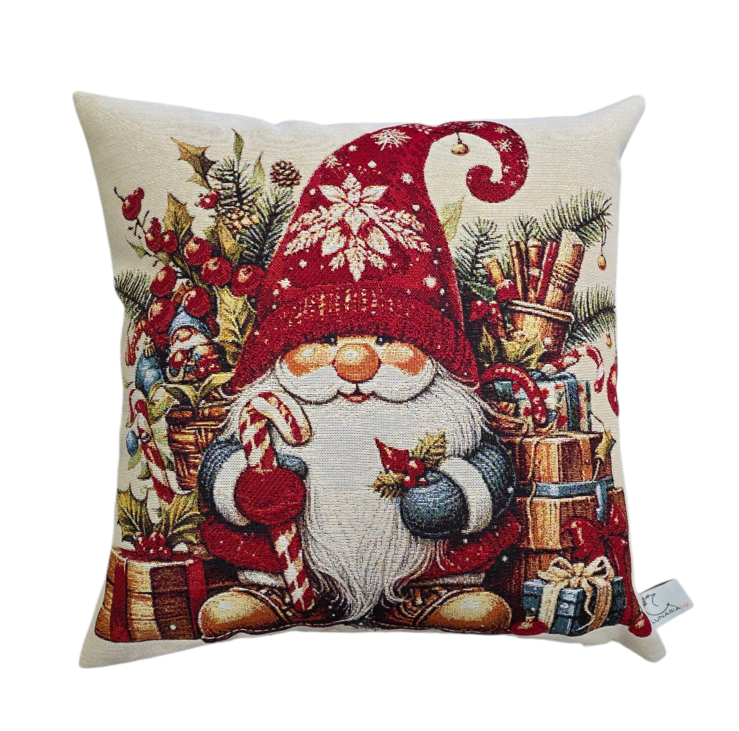 Lunaria Lab - Wholesale Throw/Decorative Pillow - Gnomes Lurex Gobelin Cushion Cover4