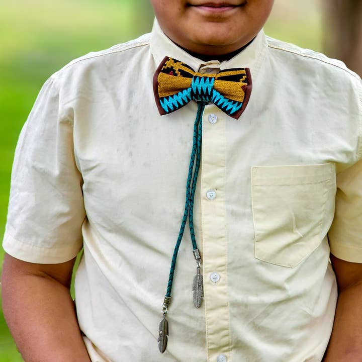 Southwestern Aztec Bolo Bow Tie, Adjustable Bolo Tie, Native for wholesale by Dapper Xpressions