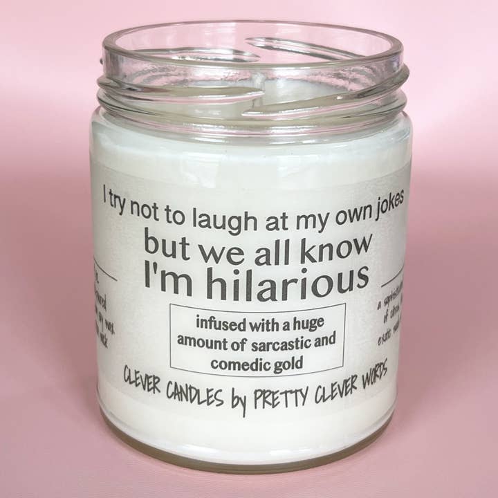 Pretty Clever Words - Vente Bougie en bocal - Bougie Vanilla Lime Clever de 9 oz, nous savons tous que je suis hilarante4