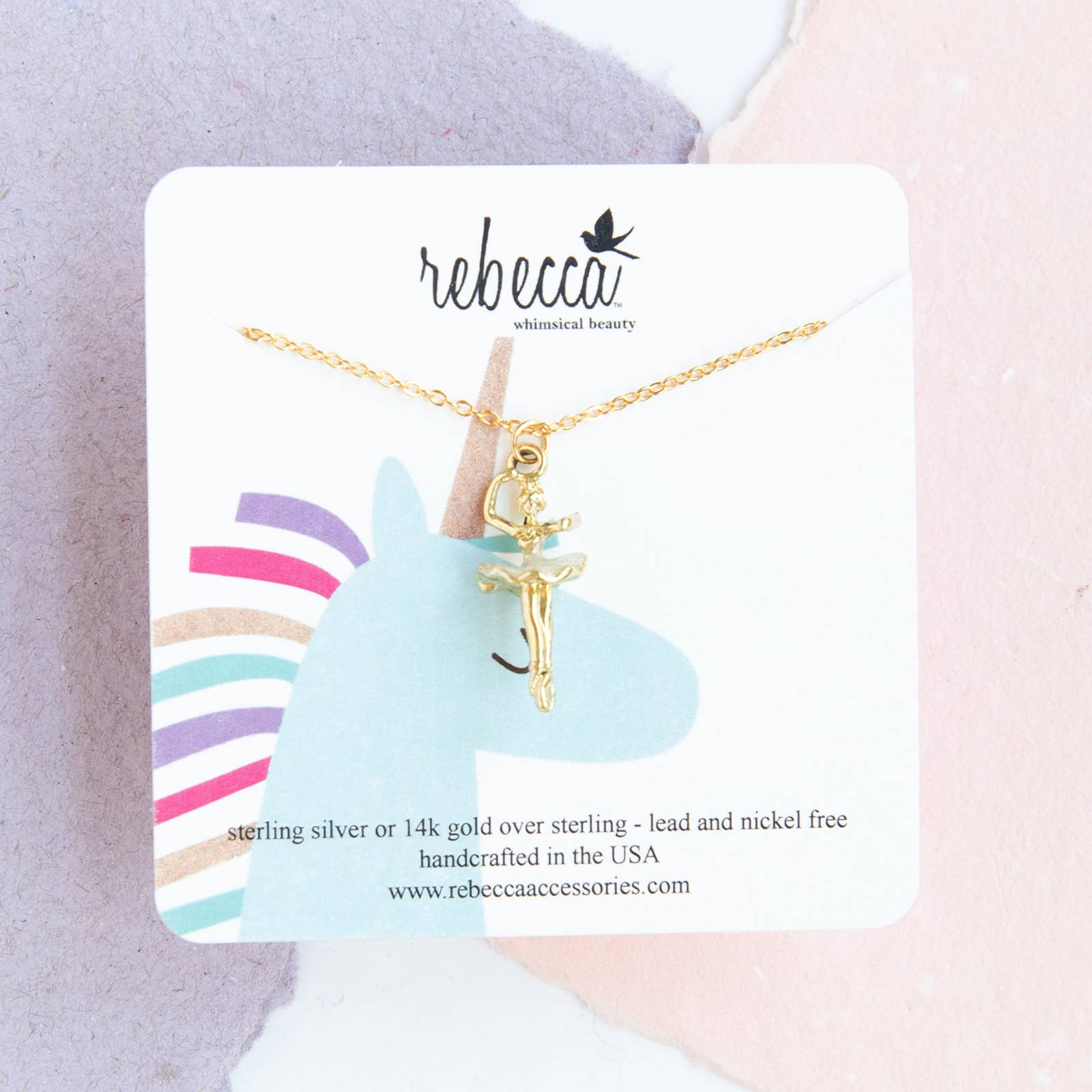 Rebecca Accessories LLC - Wholesale Kids Necklace - Kids - Ballerina Enamel Charm Necklace Children’s Dance Ballet Gift1