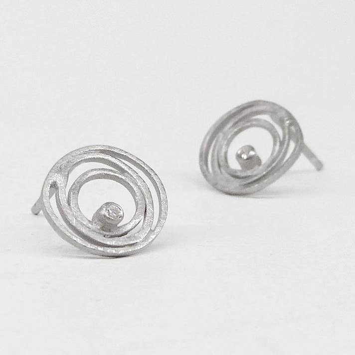 Pendientes De Plata Y Diamantes Naturales Colección Lia para venta al por mayor de Tass Joies España